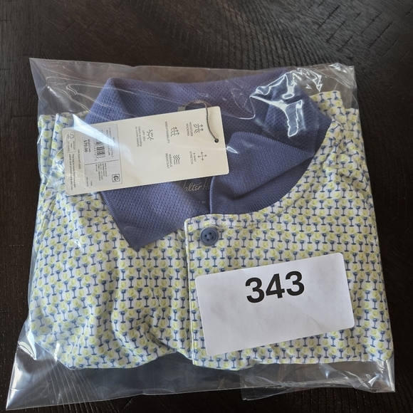 Walter Hagen Men's Clubhouse 19th Hole Polo Shirt Small White Lime Golf New - Picture 9 of 11